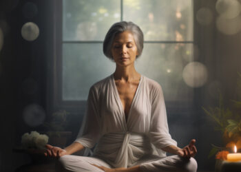 Woman meditating