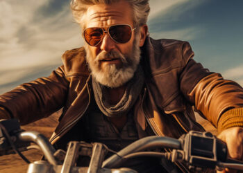 A person riding a motorcycle