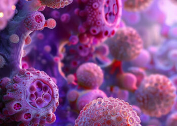 endometrial cells in a woman 45 years old